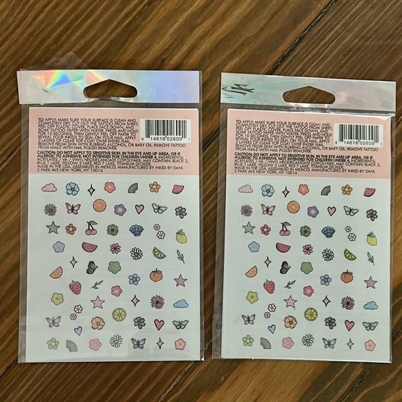 NEW INKED 2 Temporary Tattoos Body & Nails 6 Packs 12 Sheets - Picture 3 of 9